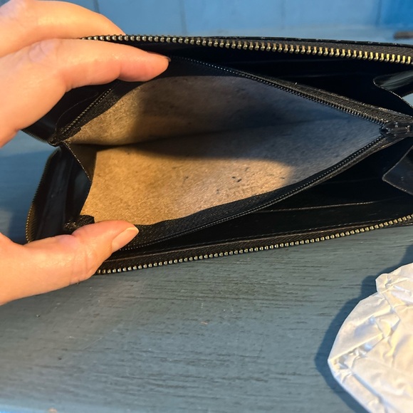 Furla Black Overall Zip Croc Wallet, (Long) - Picture 5 of 6